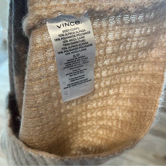 NWT Vince Size Small Ribbed Funnel Neck Sweater Alpaca Wool Soft Thick $375 - Picture 6 of 7